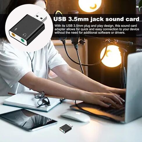 USB Sound Card for PC USB 3.5mm Audio Stereo Adapter in Saudi Arabia