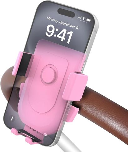 Baby Stroller Phone Holder, Universal Handlebar Phone Mount Pink in Saudi Arabia