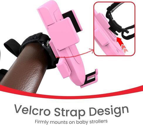 Baby Stroller Phone Holder, Universal Handlebar Phone Mount Pink in Saudi Arabia