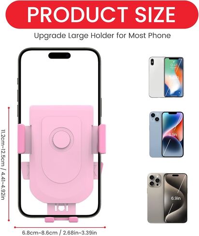 Baby Stroller Phone Holder, Universal Handlebar Phone Mount Pink in Saudi Arabia