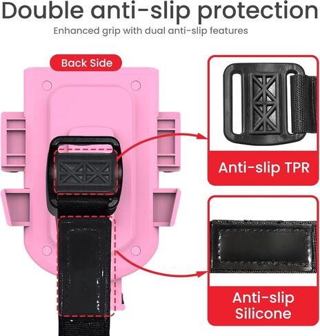 Baby Stroller Phone Holder, Universal Handlebar Phone Mount Pink in Saudi Arabia