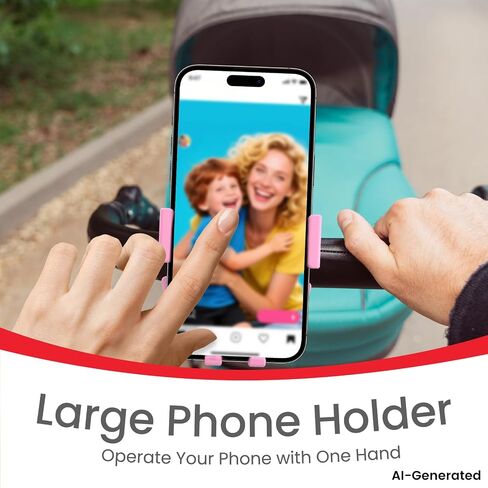 Baby Stroller Phone Holder, Universal Handlebar Phone Mount Pink in Saudi Arabia