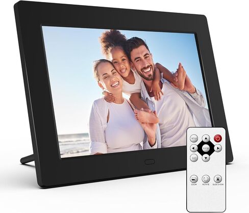 7 Inch Digital Picture Frame, Digital Photo Frame with 16:9 HD LCD Screen, Remote Control, Easy Setup and Share Photos Videos, Gifts Idea for Family, Christmas in Saudi Arabia