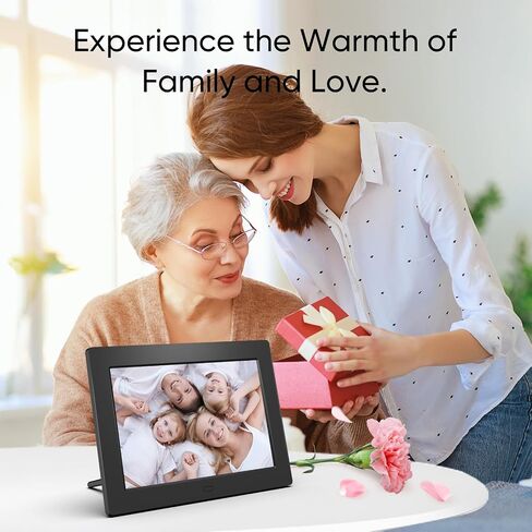 7 Inch Digital Picture Frame, Digital Photo Frame with 16:9 HD LCD Screen, Remote Control, Easy Setup and Share Photos Videos, Gifts Idea for Family, Christmas in Saudi Arabia