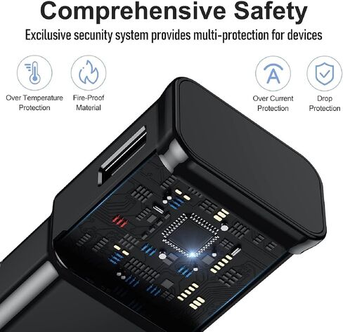 USB C Samsung Charger Fast Charging Android Phone Charger Type C 6.6ft Cord Cable for Samsung Galaxy Phone S10/S9/S8/Plus/A51/A52/A53/S25/S24/S23/S22/S21/S20/Ultra/Note20/Note10/Note9/Note8/Black in Saudi Arabia
