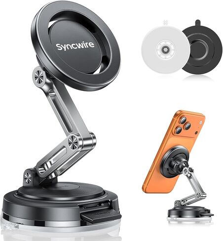 SYNCWIRE for MagSafe Car Mount Vacuum Magnetic Phone Holder Dash Windshield in Kuwait