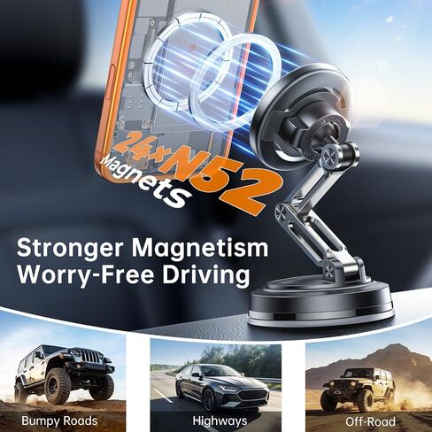 SYNCWIRE for MagSafe Car Mount Vacuum Magnetic Phone Holder Dash Windshield in Kuwait