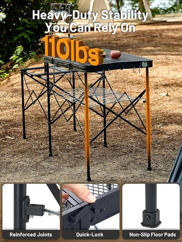 TIMBER RIDGE 56" Portable Camp Kitchen Station Folding Outdoor Grill Table in Kuwait