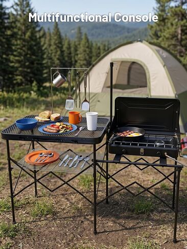 TIMBER RIDGE 56" Portable Camp Kitchen Station Folding Outdoor Grill Table in Kuwait