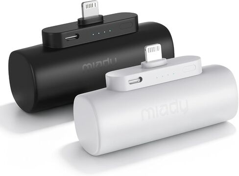 Miady 2-Pack Mini Power Bank Built-in Connector Small Portable Charger in Kuwait
