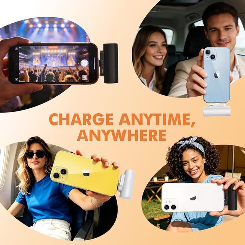 Miady 2-Pack Mini Power Bank Built-in Connector Small Portable Charger in Kuwait