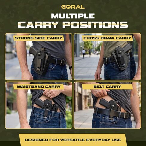 Universal Gun Holster for Men & Women, IWB/OWB 9mm Gun Holsters for Pistols with Mag Pouch, 380 Concealed Carry Pistol Holster for Glock, S&W M&P Shield, Sig and Similar Handguns, Fits Most Brands in Saudi Arabia