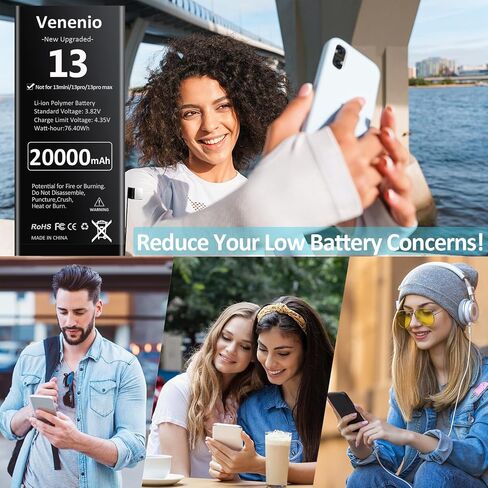 [20000mAh] Battery for iPhone 13, 2026 New Upgrade High Capacity Replacement Battery for iPhone 13 A2482 A2631 A2633 A2634 A2635 with Professional Replacement Tool Kits in Kuwait