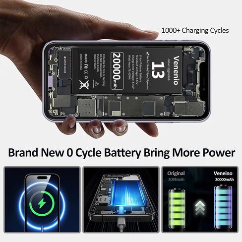 [20000mAh] Battery for iPhone 13, 2026 New Upgrade High Capacity Replacement Battery for iPhone 13 A2482 A2631 A2633 A2634 A2635 with Professional Replacement Tool Kits in Kuwait