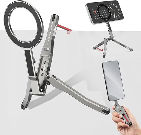 Magnetic Pocket Phone Tripod Foldable Compatible with Magsafe for iPhone 16/15/14/13/12 Plus Pro Max Series, MG-03 Mini Cell Phone Tripod Mount Handle Smartphone Desk Stand Travel All in One in Saudi Arabia