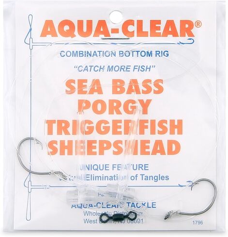Aqua-Clear Hi-Lo Triggerfish Rig with Circle Hook and T-Standoff – Pre-Tied Saltwater Tackle for Reef and Bottom Fishing, Heavy-Duty Setup for Triggerfish and Snapper in Kuwait