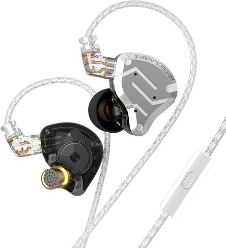 KZ ZS10 Pro in Ear Monitor, IEM Earbuds Headphone, Gaming Earbuds with 4BA and 1DD Drivers, KZ HiFi IEM Earphone Upgraded ZS10 with Detachable 0.75mm 2 Pin 6N OFC Cable (Black No Mic) in Kuwait