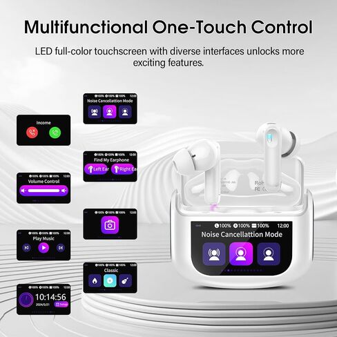 Wireless Earbuds, AI Translation Earbuds Real Time Touch Screen, IvoryWhite in Kuwait