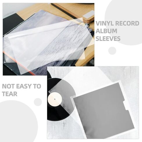 BESPORTBLE 10pcs Plastic Vinyl Record Outer Sleeves Self Adhesive Vinyl Record Protector Album Cover Sleeves Easy to Use Not Easy to Tear in Kuwait