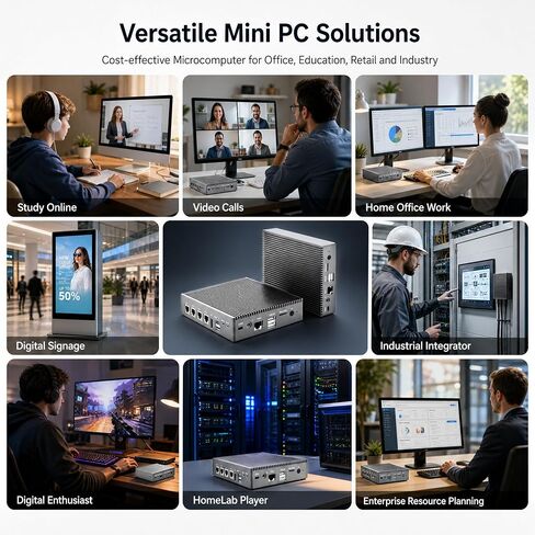 N100 Fanless Firewall Mini‑PC, 4x2.5G i226‑V, 8GB RAM 128GB eMMC in Kuwait
