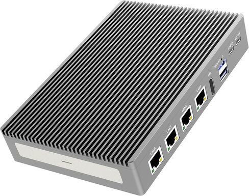 N100 Fanless Firewall Mini‑PC, 4x2.5G i226‑V, 8GB RAM 128GB eMMC in Kuwait