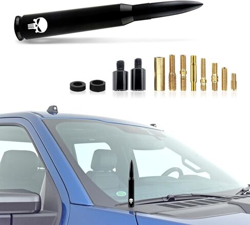 ZKFAR 1 PC 5.4In Car Truck Bullet Antenna, Car Retrofit Antenna for Ford F150 Jeep Wrangler Chevrolet, Car Wash Proof Heavy Duty Pickup Trucks Accessories, Compatible with Most Car Models (Black) in Saudi Arabia