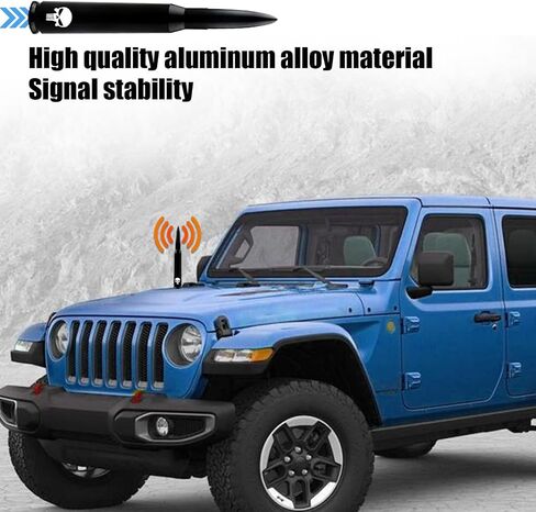 ZKFAR 1 PC 5.4In Car Truck Bullet Antenna, Car Retrofit Antenna for Ford F150 Jeep Wrangler Chevrolet, Car Wash Proof Heavy Duty Pickup Trucks Accessories, Compatible with Most Car Models (Black) in Saudi Arabia