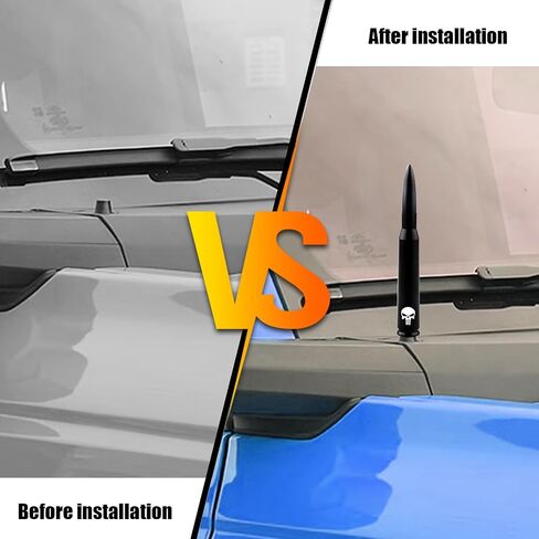 ZKFAR 1 PC 5.4In Car Truck Bullet Antenna, Car Retrofit Antenna for Ford F150 Jeep Wrangler Chevrolet, Car Wash Proof Heavy Duty Pickup Trucks Accessories, Compatible with Most Car Models (Black) in Saudi Arabia