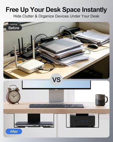 Under Desk Laptop Twin Holder, Twin Metal Device Mount, 2 Pack, Up to 3" in Saudi Arabia