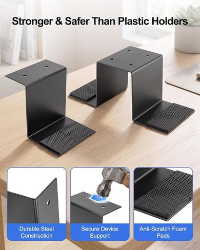 Under Desk Laptop Twin Holder, Twin Metal Device Mount, 2 Pack, Up to 3" in Saudi Arabia