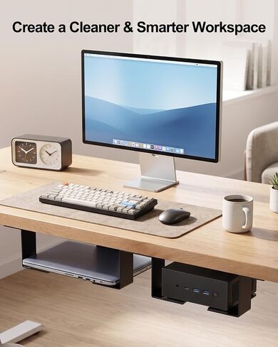 Under Desk Laptop Twin Holder, Twin Metal Device Mount, 2 Pack, Up to 3" in Saudi Arabia