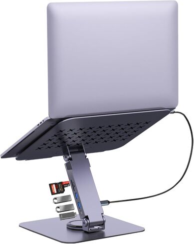 EJAY Foldable Laptop Stand with 5-in-1 USB C Hub for MacBook Pro, in Kuwait