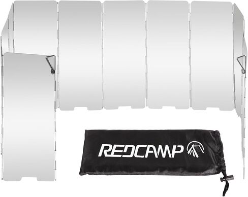 REDCAMP Folding Outdoor Stove Windscreen, 12 Plates Aluminum Camping Stove Windshield with Carrying bag, Lightweight Butane Burner Windshield in Saudi Arabia