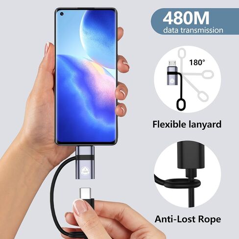 USB C to Micro USB Adapter, 4 Packs, Supports 18W Fast Charging and Data Transfer, Suitable for USB C Socket to Micro Plug Adapter, not Suitable for Headphones, Gray in Kuwait