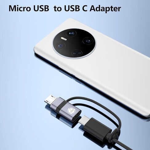 USB C to Micro USB Adapter, 4 Packs, Supports 18W Fast Charging and Data Transfer, Suitable for USB C Socket to Micro Plug Adapter, not Suitable for Headphones, Gray in Kuwait