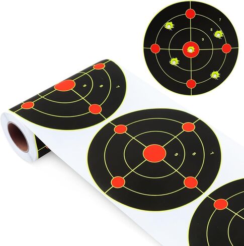 6" Target Stickers for Shooting Practice, Self Adhesive Stickers Indoor/Outdoor Splatter Target Sticker Paper Sticker for Practice-100 Pcs/Roll in Kuwait