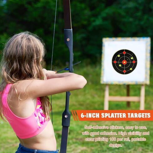 6" Target Stickers for Shooting Practice, Self Adhesive Stickers Indoor/Outdoor Splatter Target Sticker Paper Sticker for Practice-100 Pcs/Roll in Kuwait