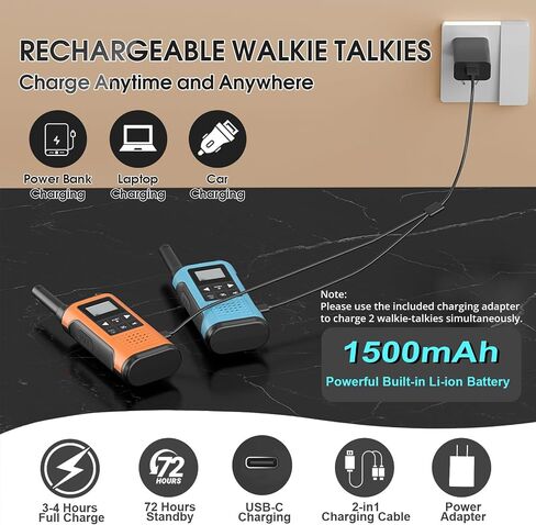 Rechargeable Walkie Talkies for Adults Long Range 2 Pack in Kuwait