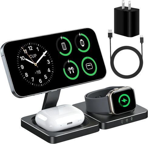 Wireless Charging Station for Apple Devices,Magnetic Travel Charger in Kuwait