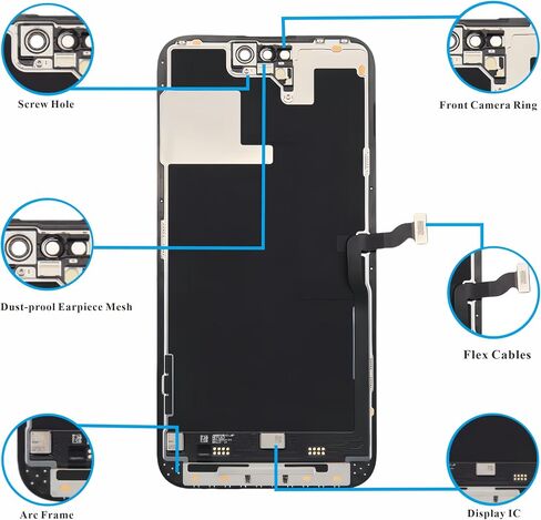 ZTR for iPhone 13 Pro Max Screen Replacement 6.7 Inch, 3D Touch LCD Display for A2484, A2641, A2644, A2645, A2643, with Repair Tools Kit+Waterproof Frame Adhesive Sticker+Screen Tempered Protector in Kuwait