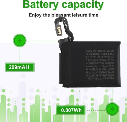 A2721 3.86V 209mAh Battery, Compatible with A-pple Watch Series SE 2nd Gen 2022 40mm GPS Version,Comes with a Battery Installation Tool in Kuwait