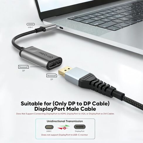USB C to DisplayPort Adapter (4K), Aluminum, Portable Converter in Kuwait