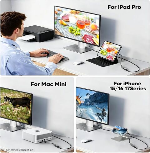 USB C to DisplayPort Adapter (4K), Aluminum, Portable Converter in Kuwait