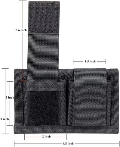 2 Pack Speedloader Pouch Tactical Molle Speed Loader Pouches with Double Pocket Organizer Two Speedloaders Holder Case for Duty Belt .38 .357 S&W Ruger SP101 Taurus HKS 44 45 Caliber 5 & 7 in Kuwait