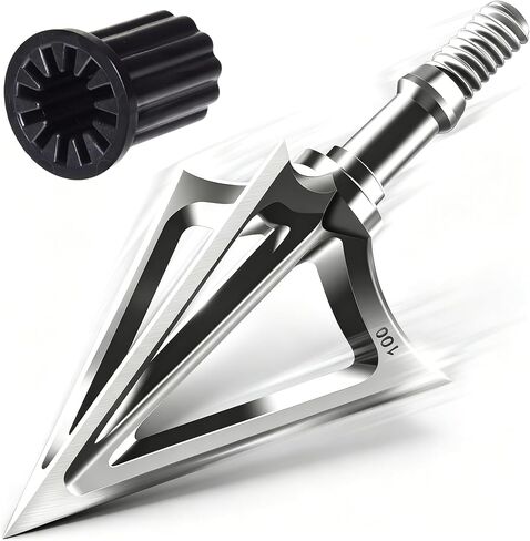 Fixed Blade Broadheads 100/125 Grain,6/12 Pcs with Universal Wrench in Kuwait