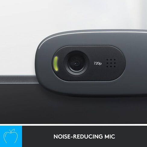 Logitech C270 HD Webcam for Education, HD 720p/30fps, Widescreen HD Video Calling,Light Correction, Noise-Reducing Mic, for Skype, FaceTime, Hangouts, WebEx, PC/Mac/Laptop/MacBook/Tablet - Grey in Kuwait