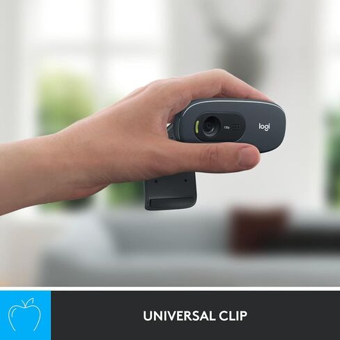 Logitech C270 HD Webcam for Education, HD 720p/30fps, Widescreen HD Video Calling,Light Correction, Noise-Reducing Mic, for Skype, FaceTime, Hangouts, WebEx, PC/Mac/Laptop/MacBook/Tablet - Grey in Kuwait