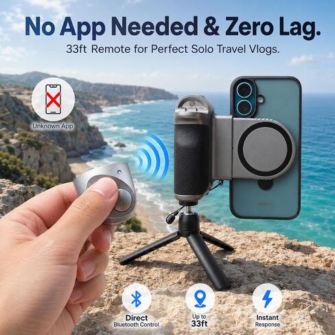 Magnetic Camera Grip for iPhone: Cold Shoe & 1-Inch Extendable Handle in Kuwait