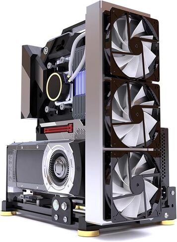 PC Test Bench Open Frame Computer Case Computer Motherboard Case Rack DIY Open Aluminum Frame Chassis Rack Support ITX/MATX/ATX/EAYX (ATX) Support 120 240 360 Liquid Cooling Vertical Overclocking in Kuwait