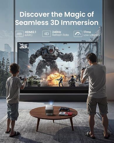 JMGO N1S 4K Upgrade Triple Laser Projector, 1700 ISO Lumens, Google TV in Saudi Arabia